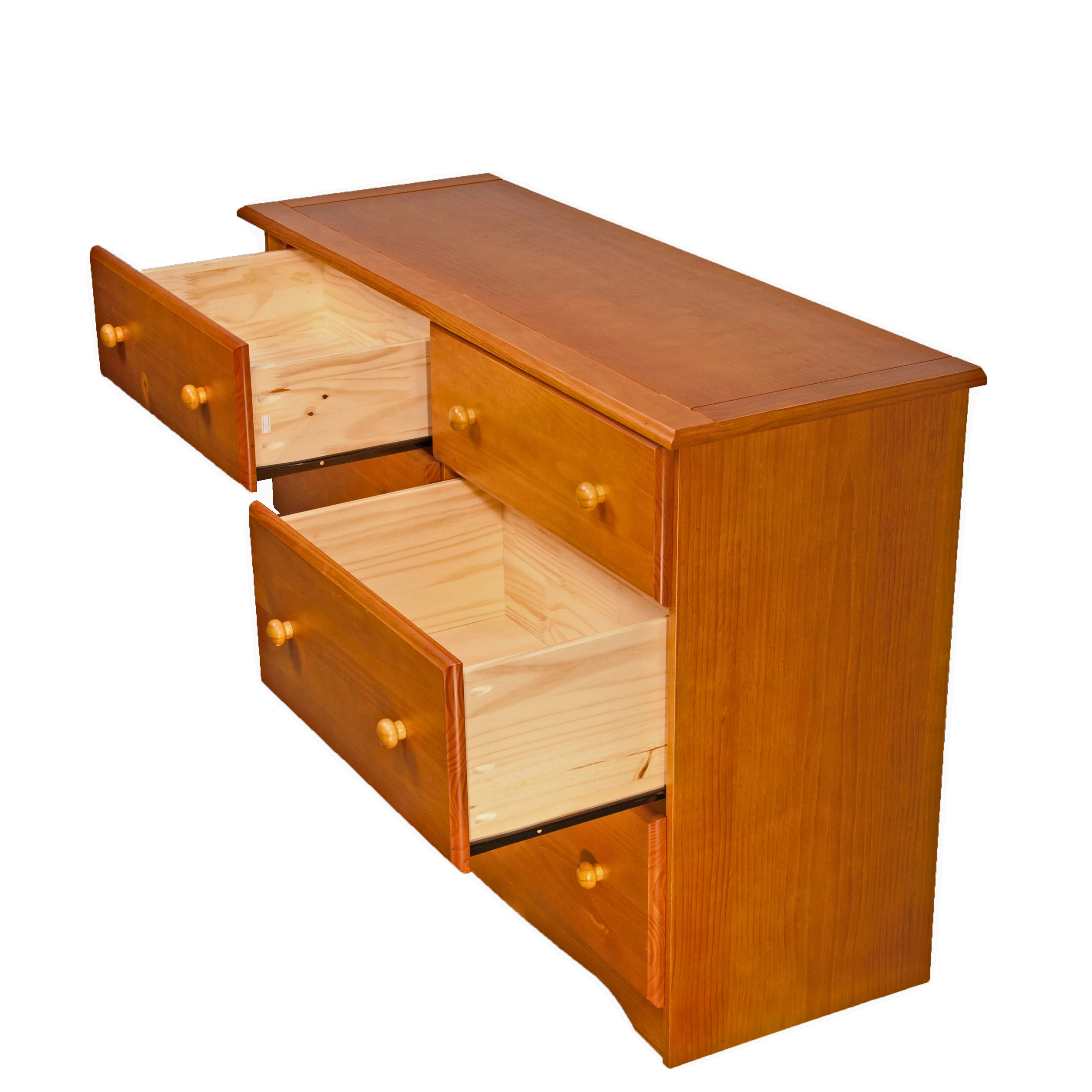 100% Solid Wood Double Dresser 5404 by Palace Imports, Honey Pine Color