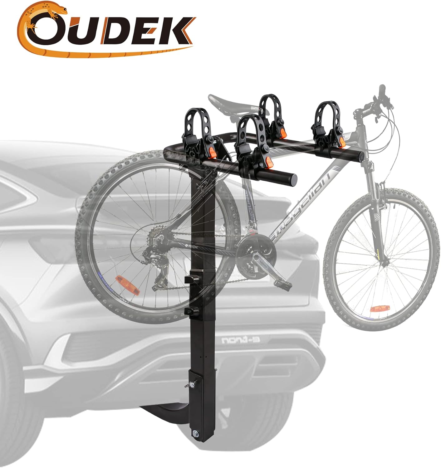 OUDEK 2-Bike Rack Bicycle Hitch Mount Carrier Rack for Cars, Trucks, SUV and Minivans Foldable Bike Rack with a 2" Hitch Receiver (Strengthen)
