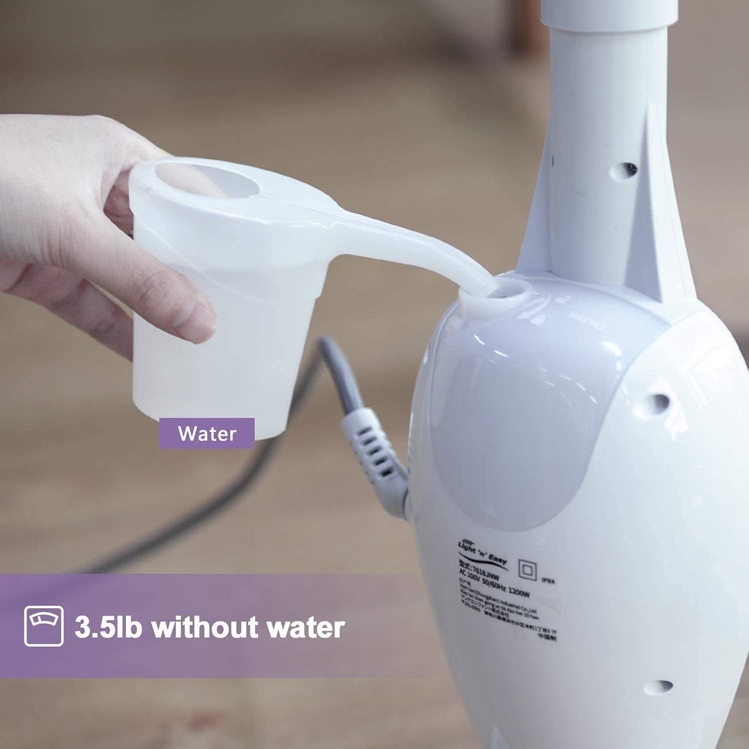 LIGHT 'N' EASY Steam Mop, Floor Steamers for Hardwood and Tile,Lightweight Steam Mops for Laminate Floor,Carpet Steamer,Wood Floor Mop Steam Cleaners