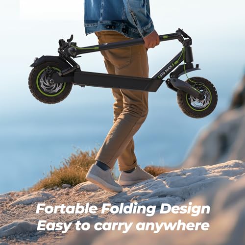 isinwheel Electric Scooter Adults, 38/32 Miles Range & 28/21 MPH Powered by 1000/800W Motor, 10" Pneumatic Tires