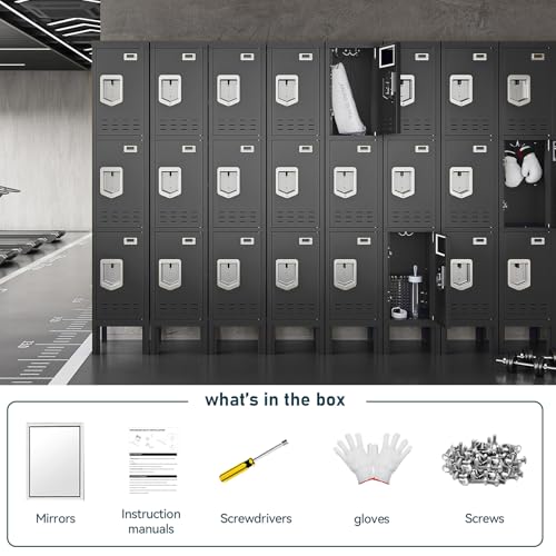 Metal Cabinet Home Office Storage,Lockers,Lockable Employees Metal Locker with Door,54" Height Steel Locker,Lockable Steel Locker for Gym,School,Home