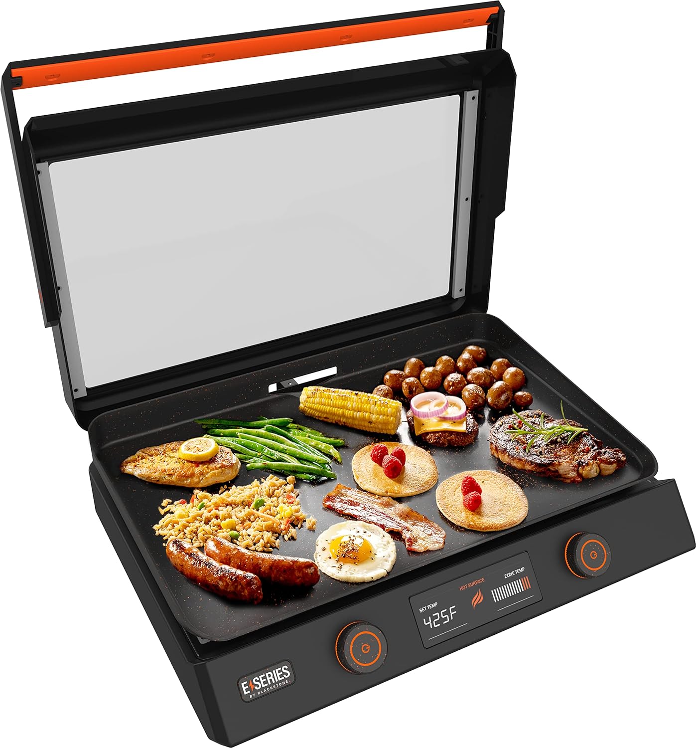 22" Electric Griddle Nonstick with Lid, 8001 E-Series Tabletop Large Griddle with Seasoning By Blackstone For Indoor and Outdoor Use