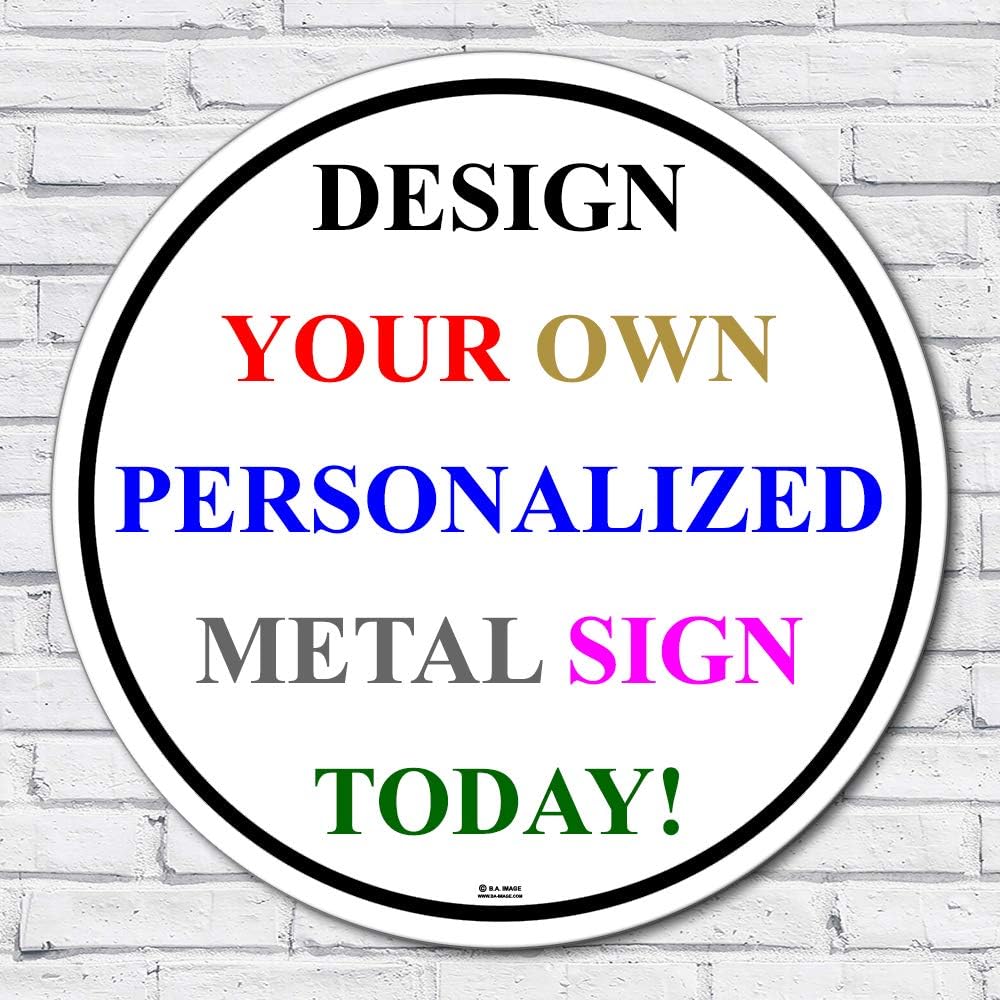 BA IMAGE Personalized Custom Metal Sign Design Your Own Multiple Colors (9x12, Vertical) Pack of 2