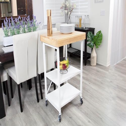 Origami Folding Kitchen Cart on Wheels, 3-Tier Foldable Rolling Cart - Chefs Outdoor Cart for Wine and Food, Microwave Cart, Plating Shelf