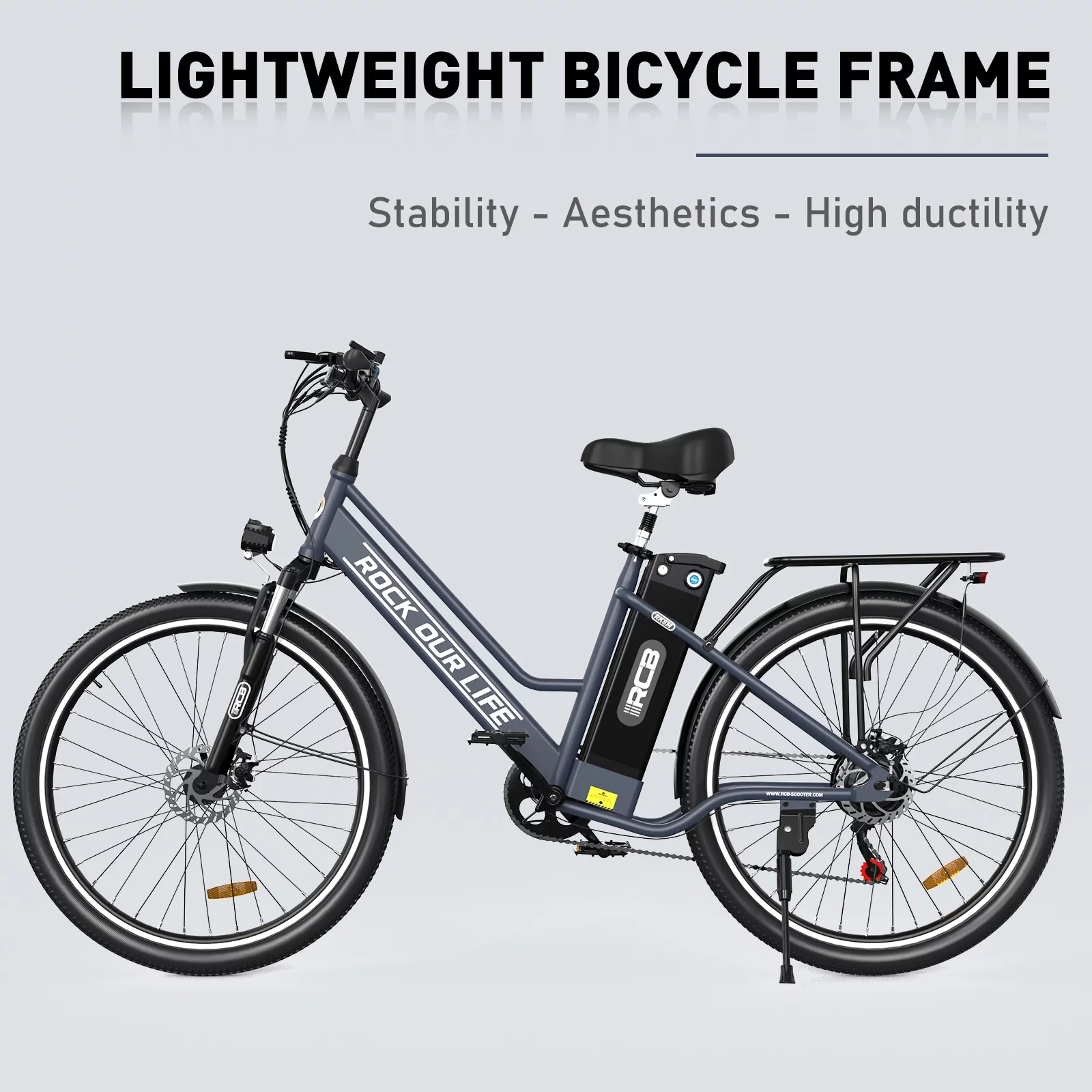 RCB 500W Electric Bike 26 Electric Bicycle for Adults with 36V/12 Ah Removable Battery, Electric Bicycle E-bike up to 56 miles for Man Woman