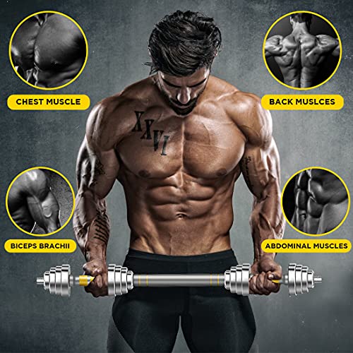 PHOEROS Adjustable Dumbbell Set - 44/66/88 LBS weights set, Dumbbell Barbell 3 in 1