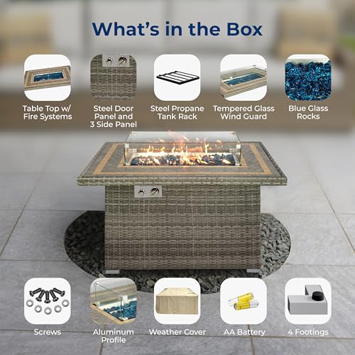 Outdoor Propane Fire Pit Table - CSA/ETL Certified Safe 50