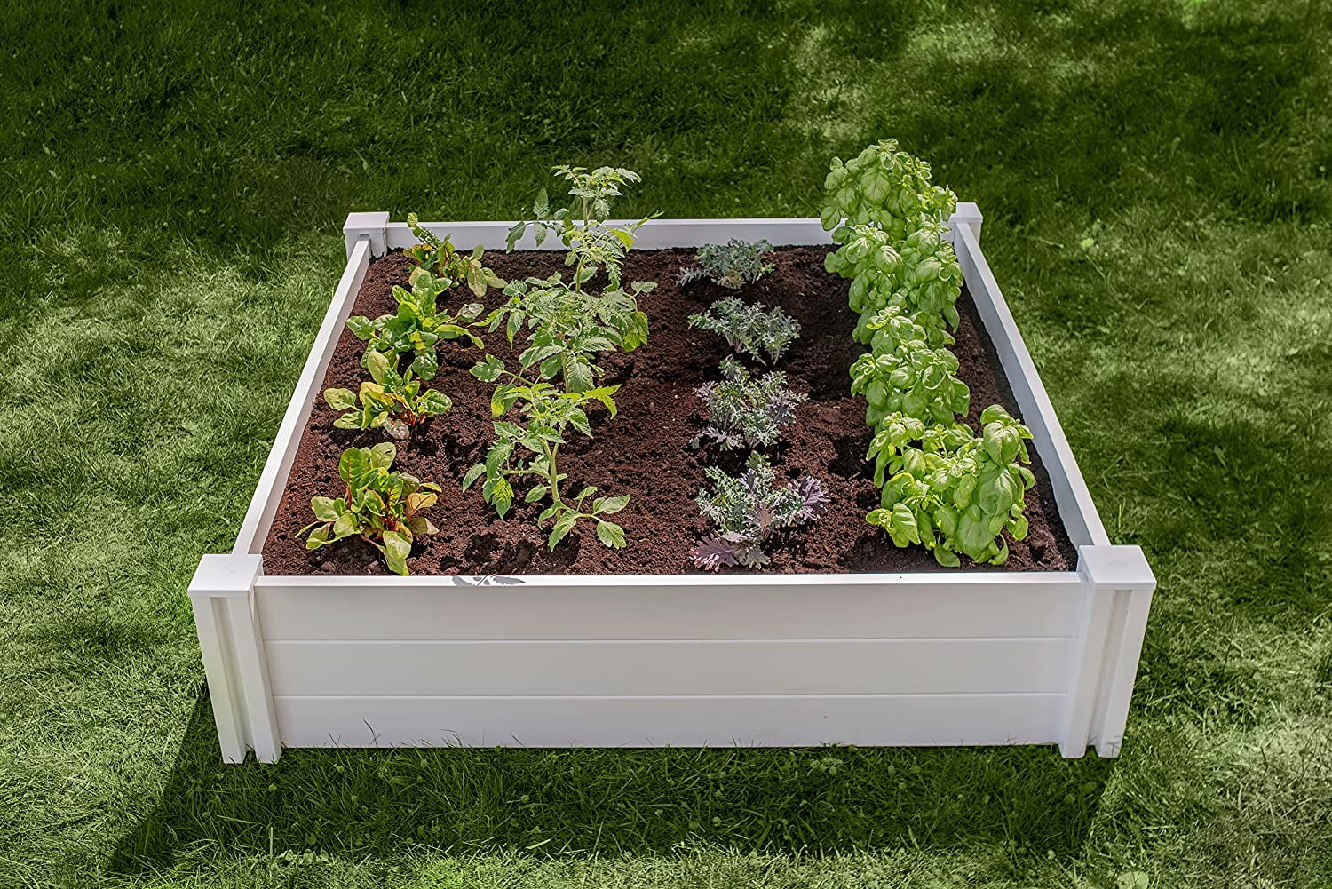 Vita Classic 4 ft x 4 ft x 11 in White Vinyl Raised Garden Bed, VT17108 - Curated Treasures Market