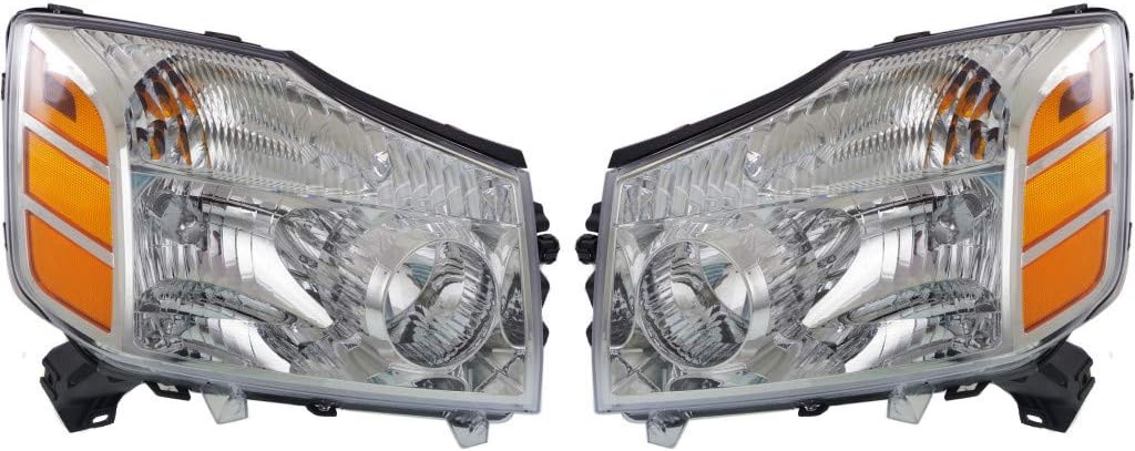 For Nissan Armada Headlight Assembly 2004 2005 2006 Pair Driver and Passenger Side CAPA NI2502154C