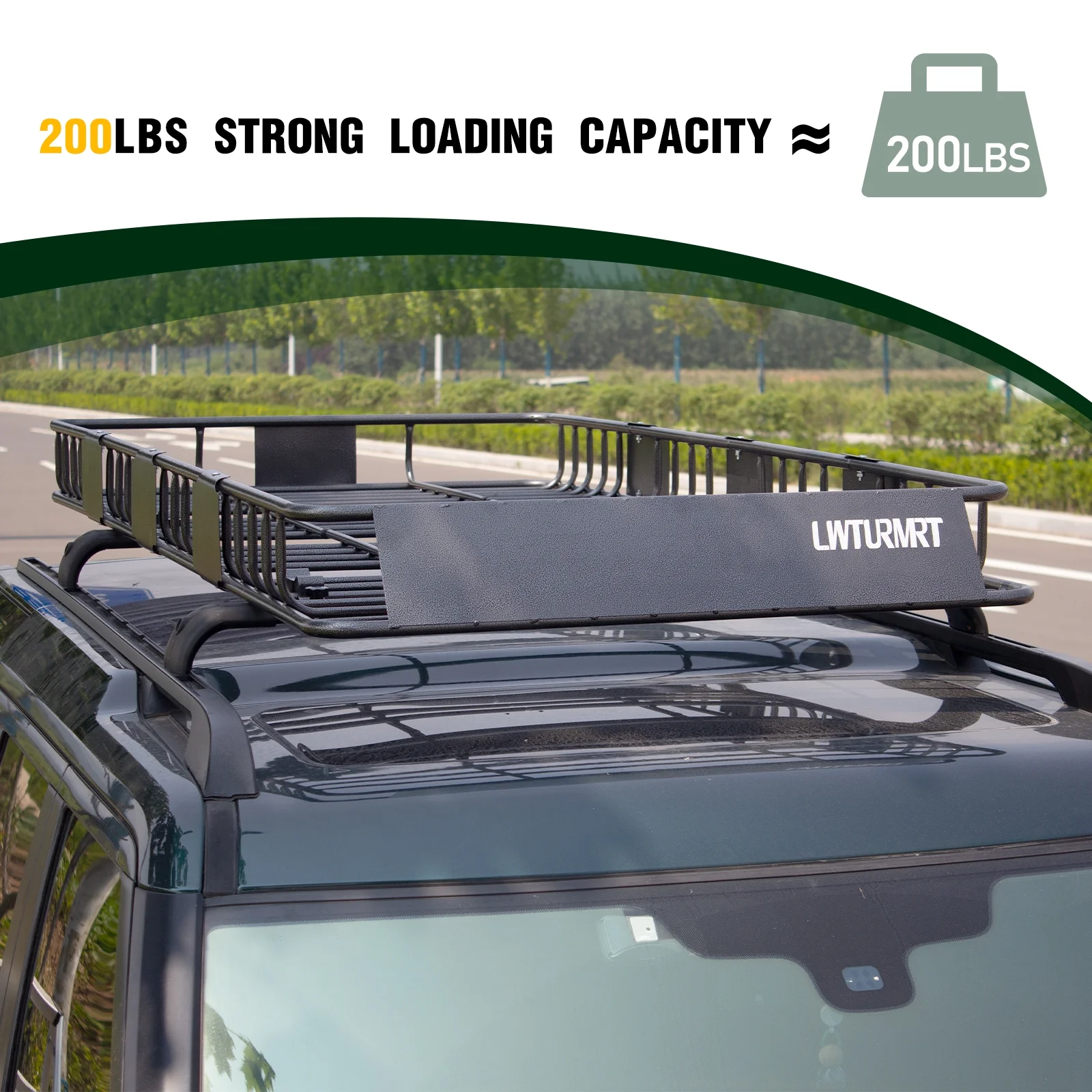Universal LWTRMRT 84"Rooftop Cargo Carrier Rack W/ 2 Nets, 250lbs Capacity Roof Luggage Basket