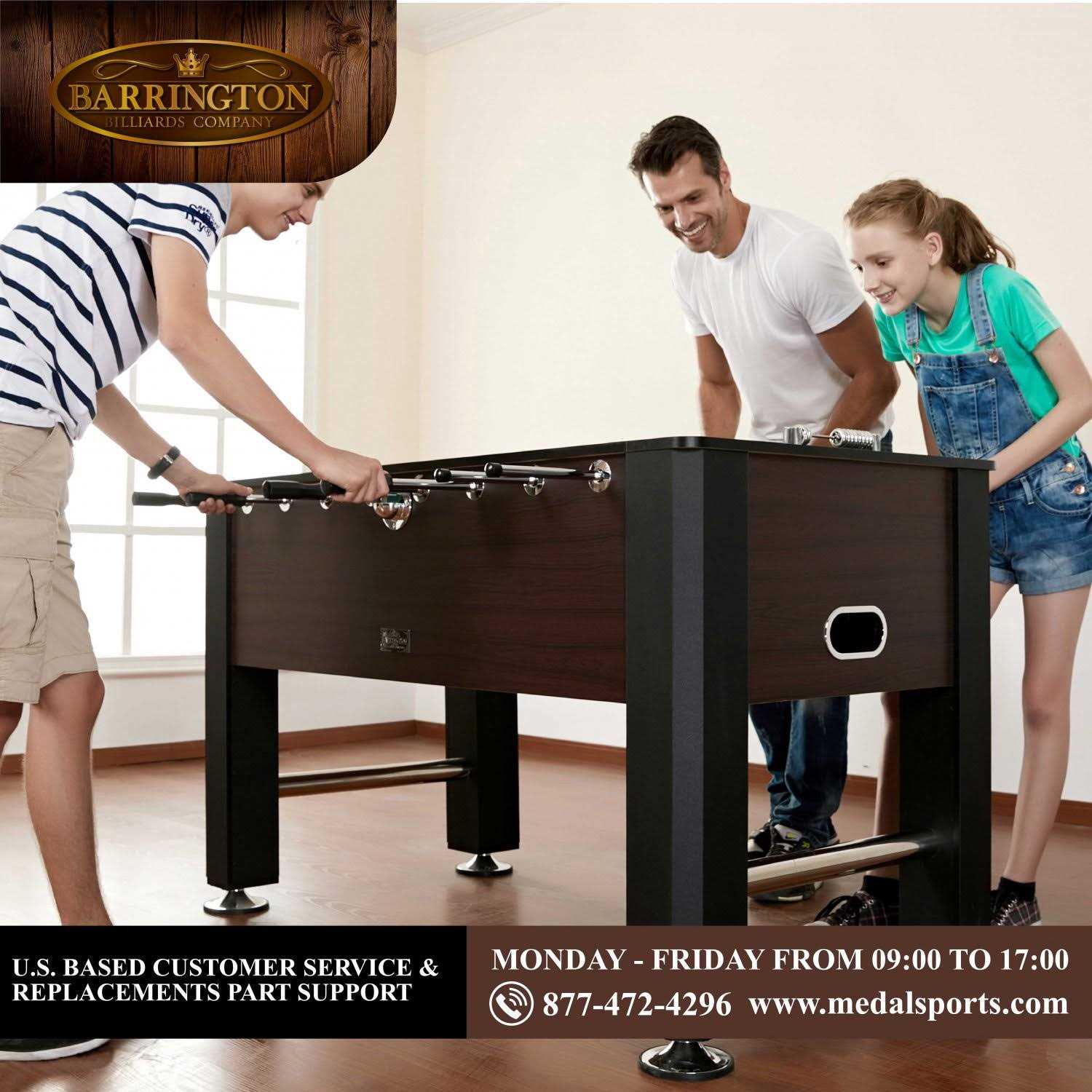 Barrington 56 inch Premium Furniture Foosball Soccer Table - Sports Supplies Online Store
