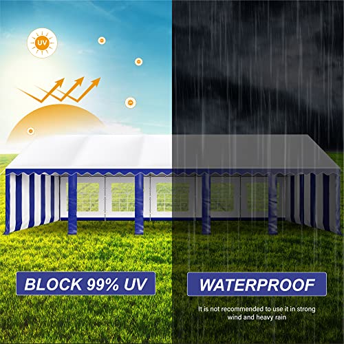 PHI VILLA 20'x16' Outdoor Heavy Duty Party Tent Large Commercial Canopy Wedding Event Shelter with Removable Sidewalls & 3 Storage Bags for Patio