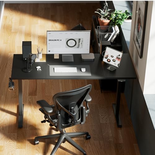 Agilestic L Shaped Electric Standing Desk with 2 Drawers, 63 Inch Ergonomic Adjustable Height Desk with Storage