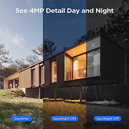 Camcamp Wireless Security Camera System, Solar Powered PTZ 4MP 6 Cam-kit Camera Security System, 500GB HDD NVR,Easy Installation, Color Night Vision
