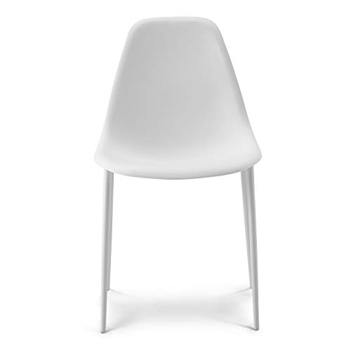 POLY & BARK Isla Modern Kitchen Chairs Set of 4 - Plastic Dining Chair with Metal Legs