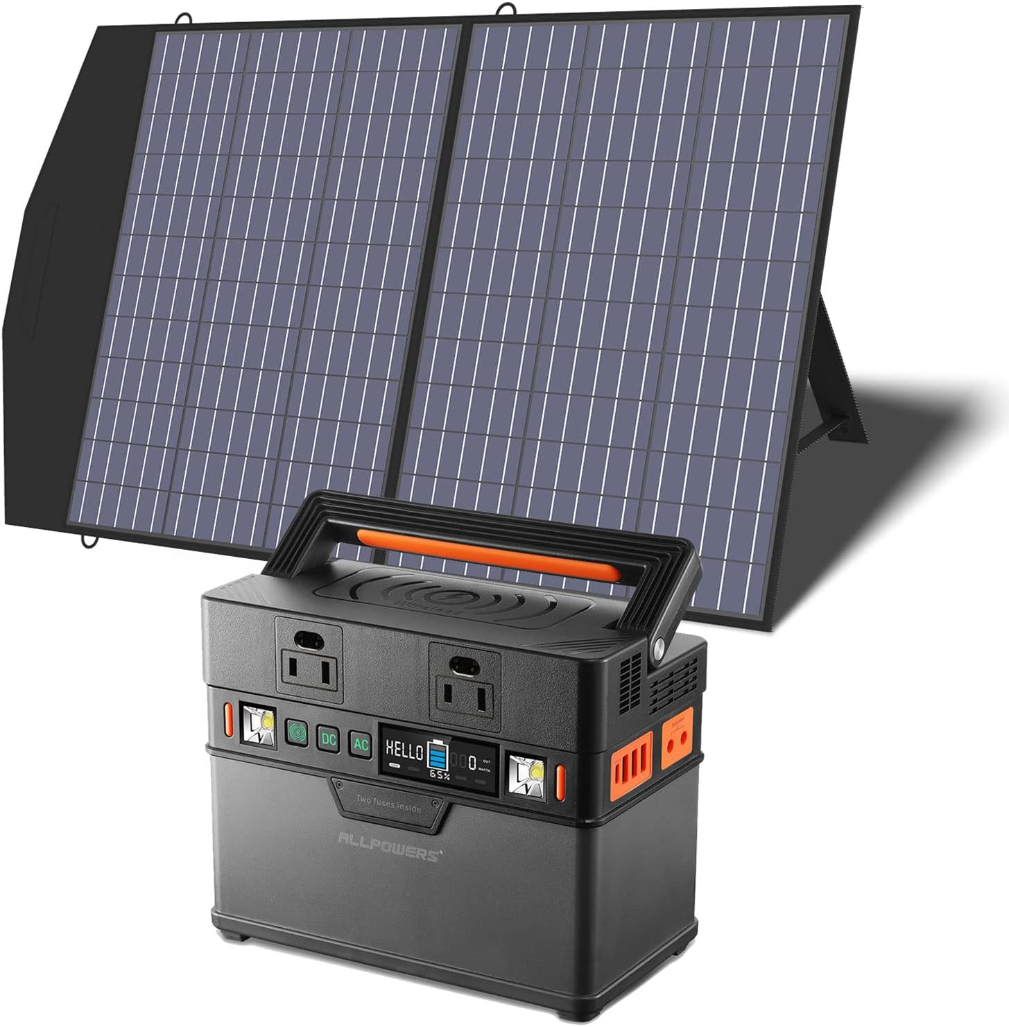 ALLPOWERS 300W Portable Power Station with Solar Panel 100W, 288Wh Solar Generator with Portable Solar Panel included