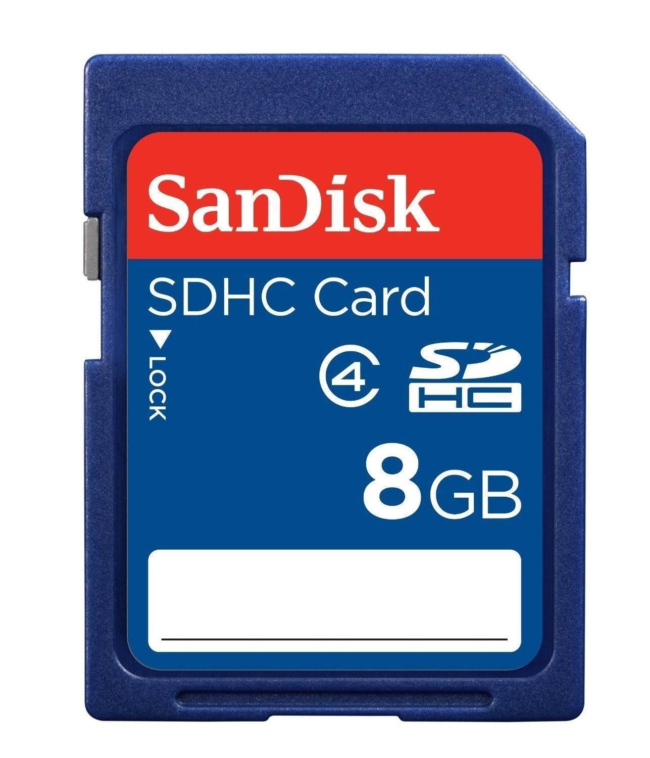10 Pack SanDisk SD HC 8 GB Class 4 Flash Memory Card SDSDB-008G Retail - with EV