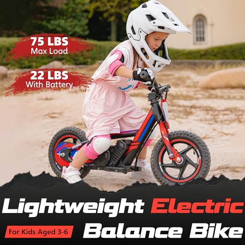 OLALA Electric Dirt Bike for Kids Aged 3-6, 170W Racing Grade Electric Motorcycle, New Aluminum Frame with 2 Power Modes, 24V Detachable Battery