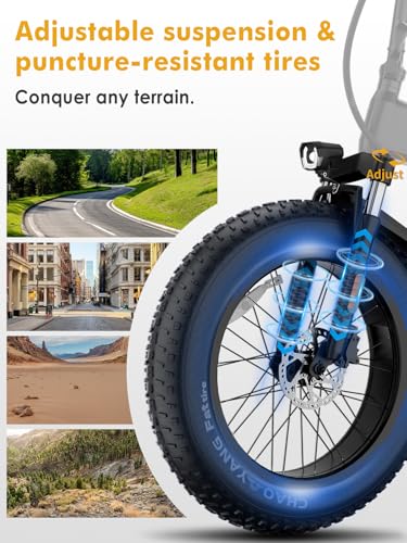 Electric Bike for Adults,1500W Peak Motor,60Miles 28/30MPH,20" Fat Tire All-Terrain Foldable Ebike