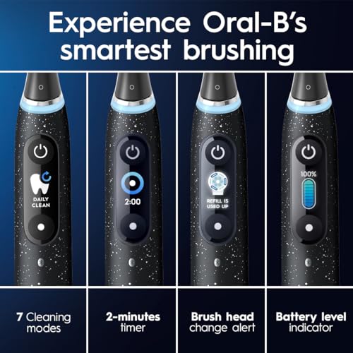 Oral-B iO Series 10 Rechargeable Electric Toothbrush with Visible Pressure Sensor to Protect Gums, 2 Min Timer, 7 Cleaning Settings