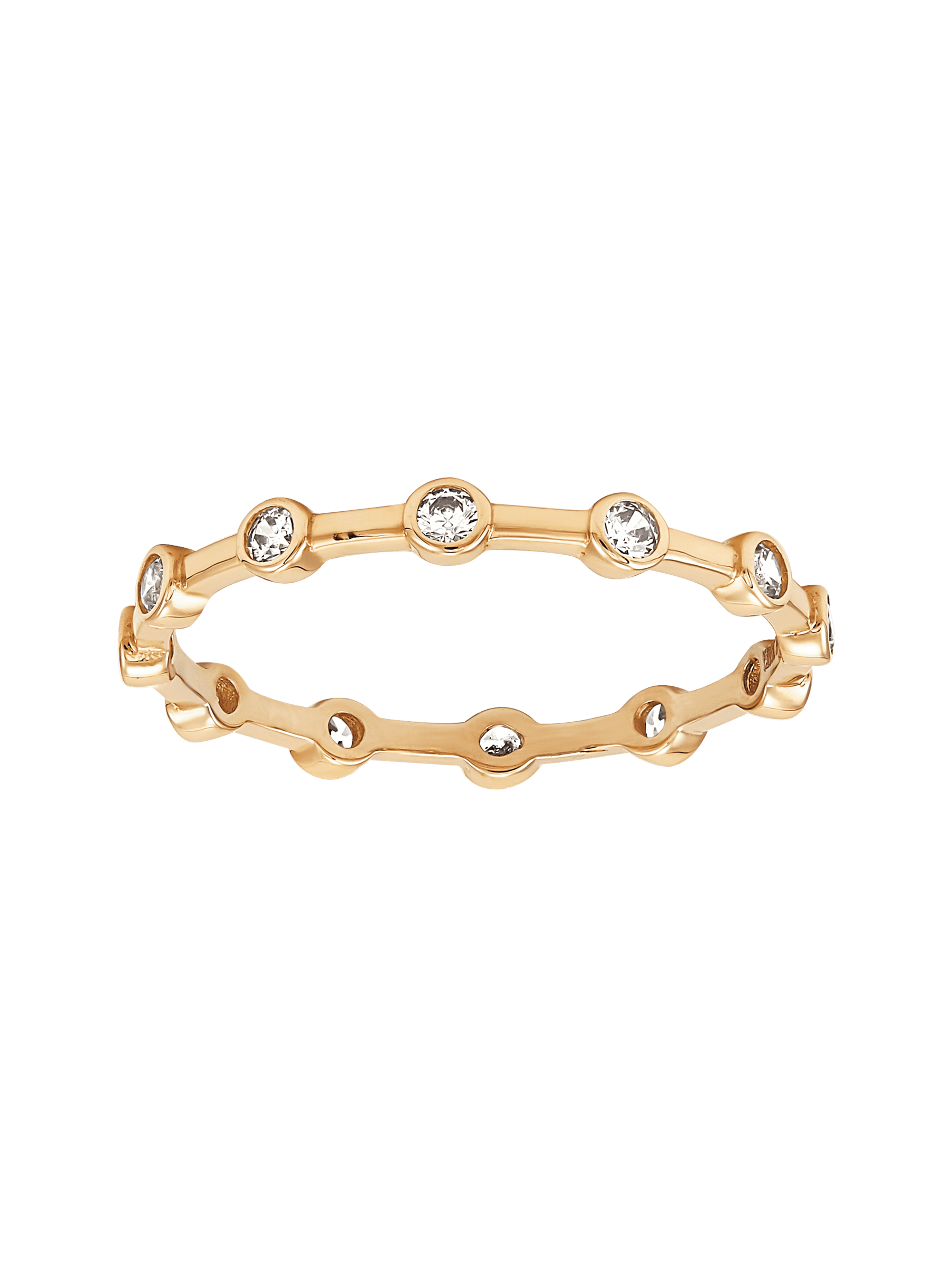 Women's Welry Rosary Band with Cubic Zirconia in 14kt Yellow Gold, Size 9 Ring