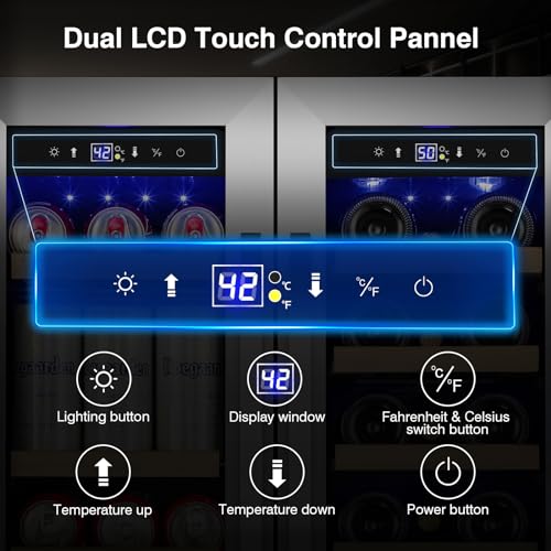 Cigar Electric Humidor, 35L 250 Counts Large Capacity Thermostatic Electric Cigar Cooler Cabinet with Digital LED Screen, Safety Lock