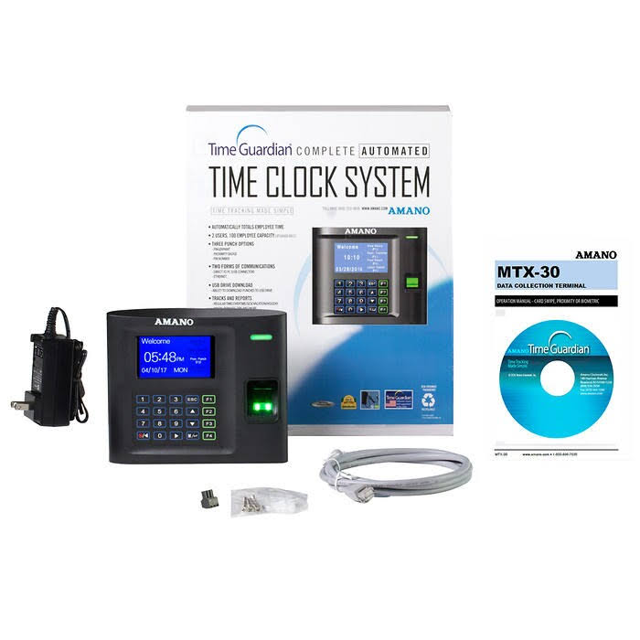 Amano Mtx-30F/a964 Biometric Fingerprint Time System