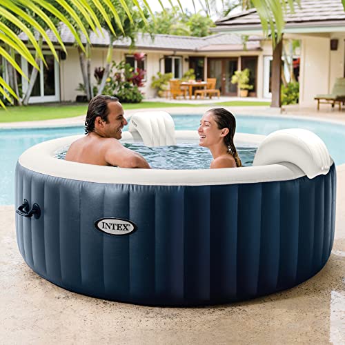 INTEX 28431EP PureSpa Plus Bubble Massage Spa Set: Includes Energy Efficient Spa Cover – 2 Contoured Headrest – LED Light – 6 Person Capacity – 85" x