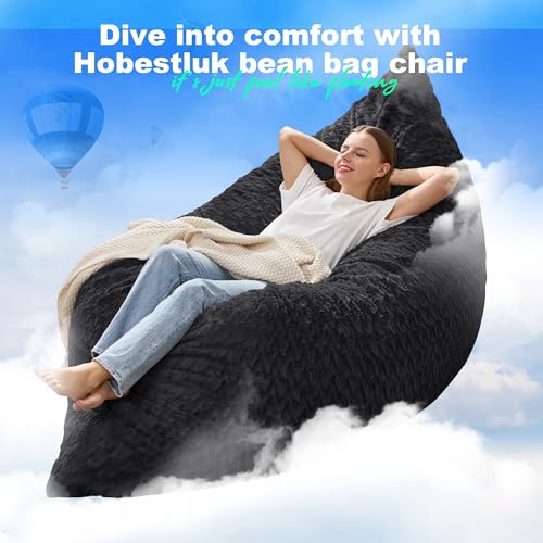 Hobestluk 3 in 1 Bean Bag Chair Giant Bean Bag Chairs Convertible Bean Bag Floor Cushion with Machine Washable Cover