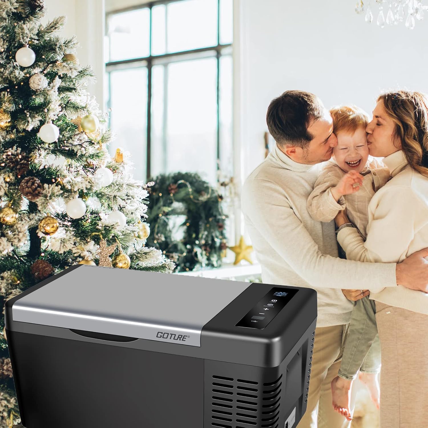 Goture 20QT Cooler, Portable Refrigerator, Freezer for Car, AC/DC Available RV Cooler 40 min 77℉ to -7.6℉ Fast Cooling for Car, RV, Camping and Home
