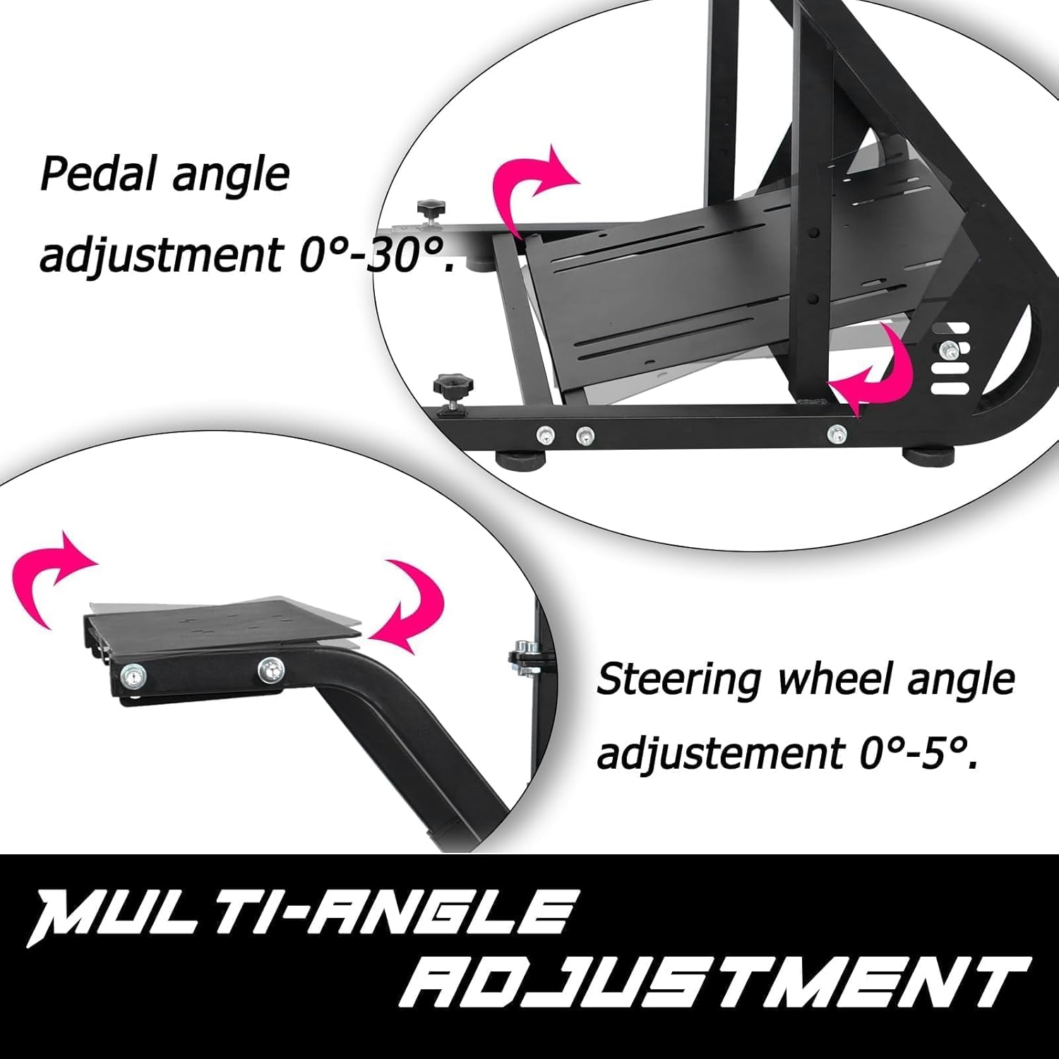 Anman G25 Pro TV VR Sim Racing Simulator Cockpit Black Seat with Visualizer Monitor Stand Fit for Logitech/Thrustmaster/Fanatec G25 G27 G29 G920 G923