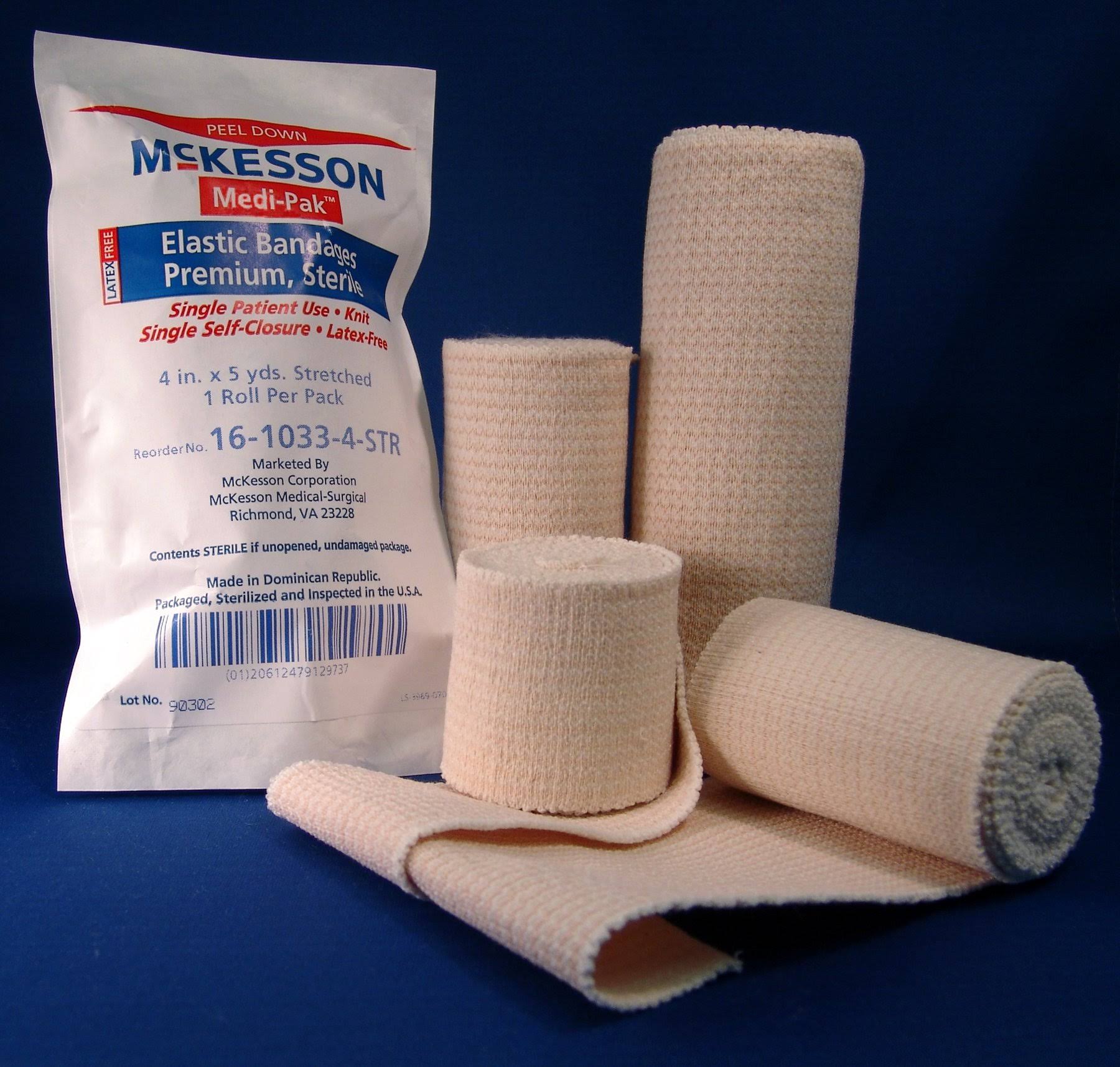 McKesson Sterile Elastic Bandage, 4 inch x 5 Yard, White; Case of 36