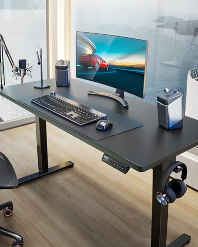 ErGear Height Adjustable Electric Standing Desk, 48 x 24 Inches Sit Stand up Desk, Memory Computer Home Office Desk with Two-Piece Desktop (Walnut)