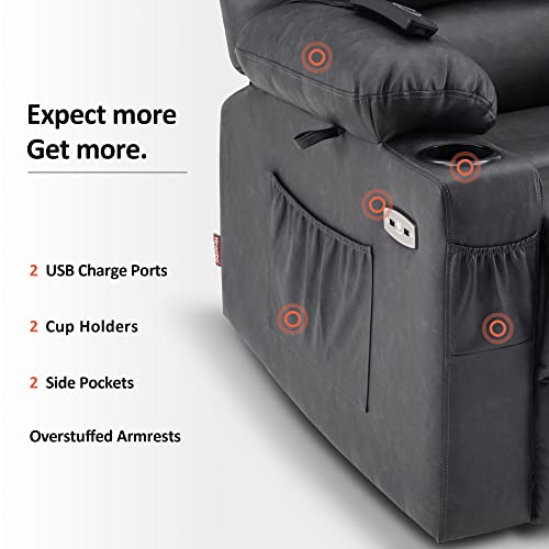 MCombo Oversized Power Lift Recliner Chair for Elderly, Lift Chair with Heat and Massage, Lift Recliner for Big and Tall, Cup Holders