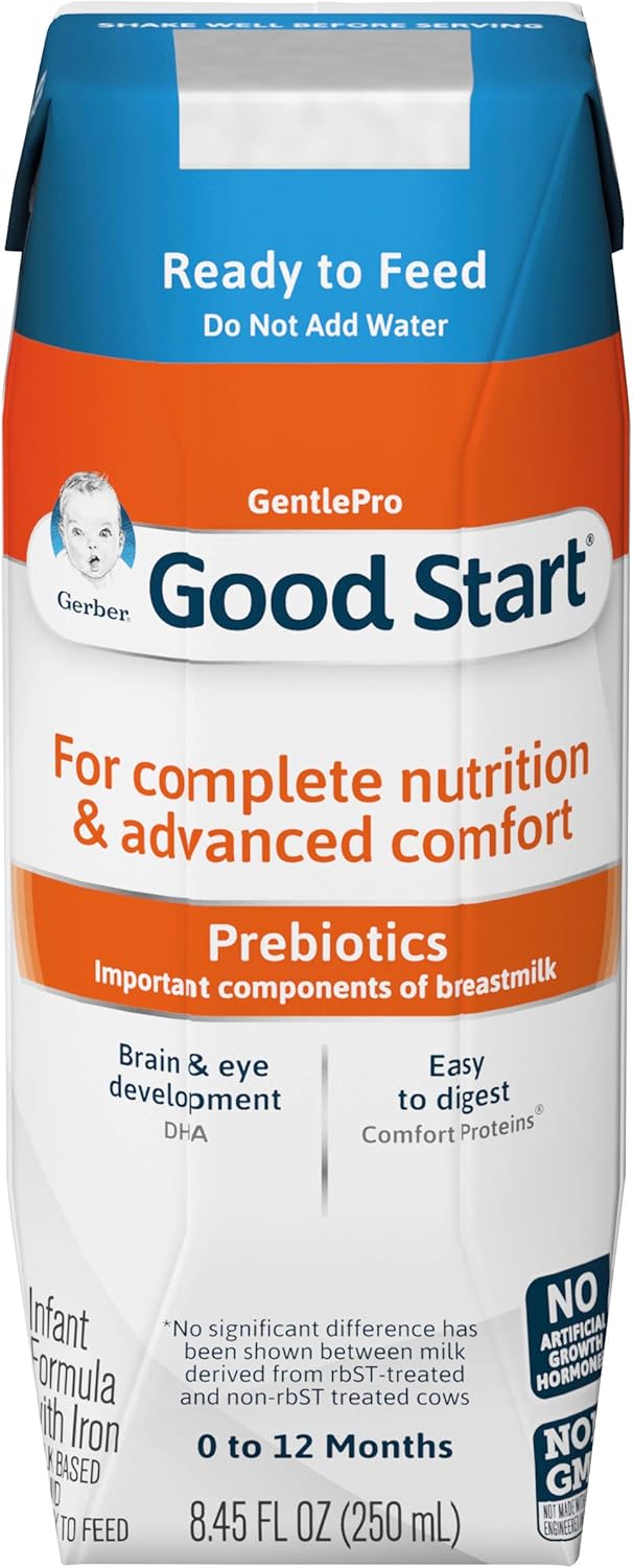 Gerber Good Start GentlePro, Non-GMO Ready to Feed Infant Formula Stage 1, 8.45 Fl Oz (Pack of 24) Pack of 2