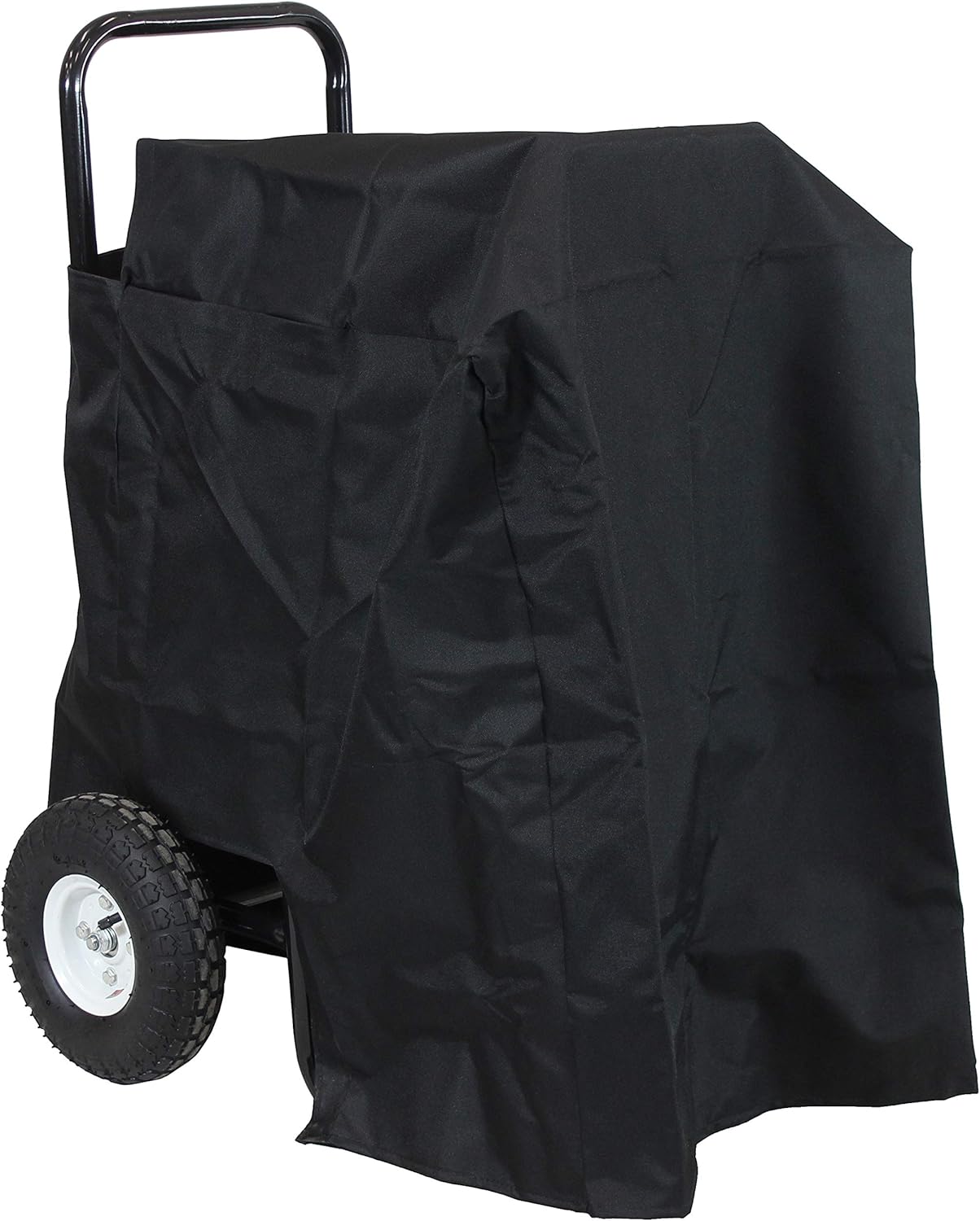 Sunnydaze Firewood Log Cart Carrier with Heavy Duty Waterproof Cover COMBO, Outdoor Wood Rack Storage Mover, Rolling Dolly Hauler