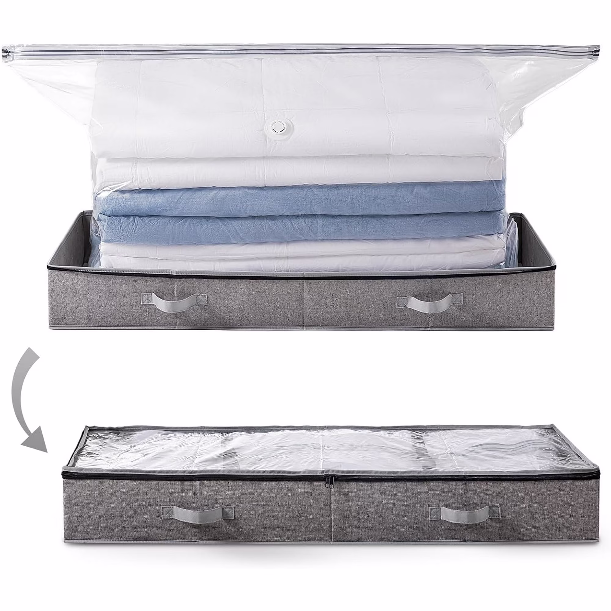 sdzkfiv HCOCM   Under Bed Comforters Storage Container  Save 80% Space  Large Capacity Foldable Under Bed Storage Box for Quilts Pillow Blankets