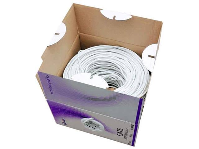 Cat6 Riser CMR 1000ft UTP 23AWG 550MHz Fluke Tested Bulk Ethernet Cable White