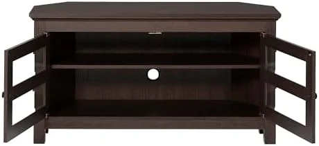 RUNFAYBIU Modern Farmhouse Wood Corner Universal TV Stand for TV's up to 50"