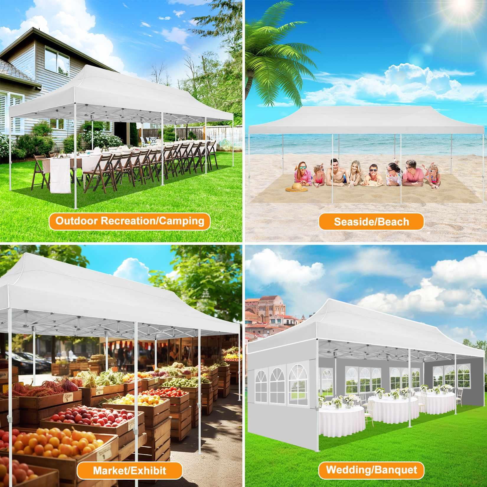 SANOPY 10'x30' EZ Pop Up Outdoor Canopy, Commercial Heavy Duty Party Canopy