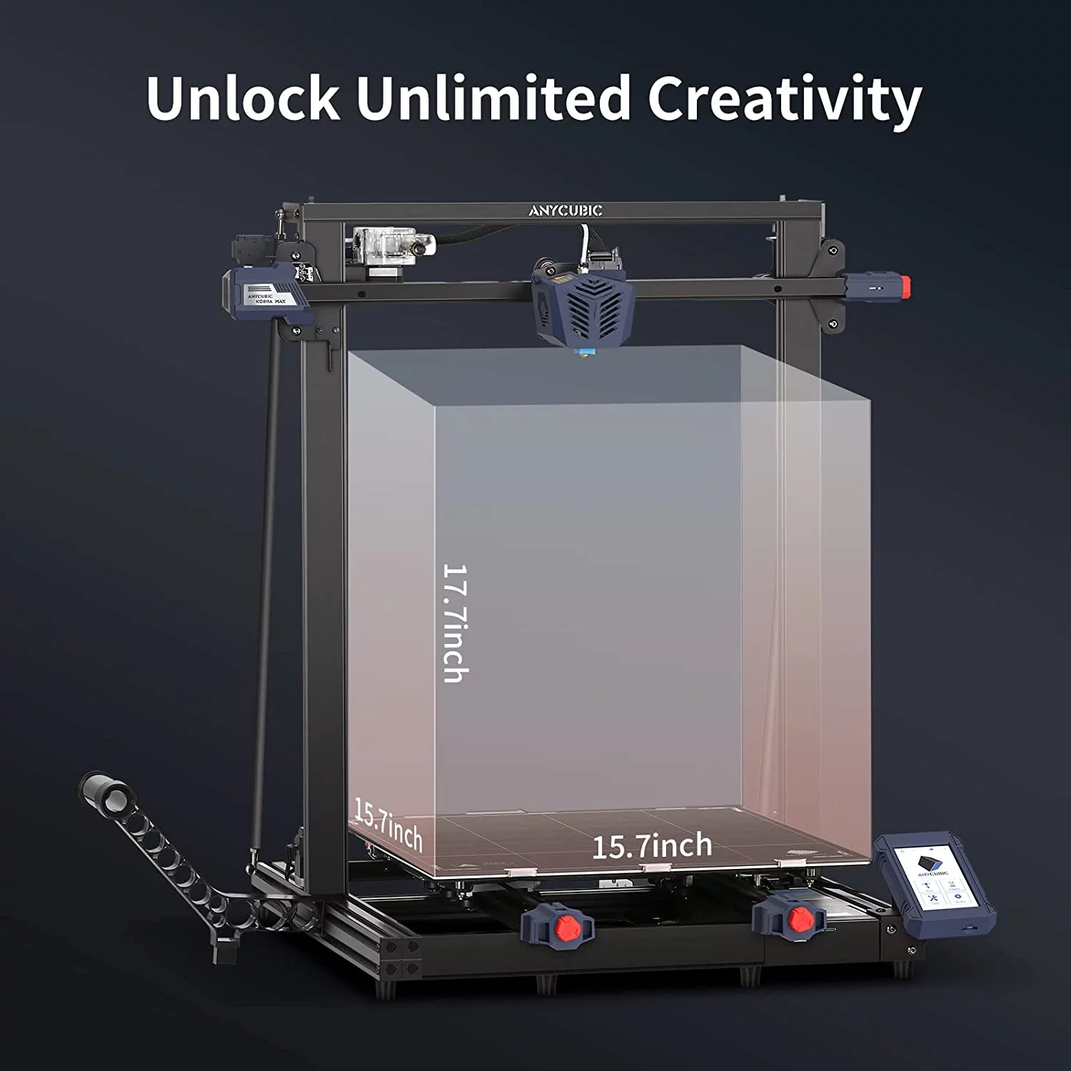 Anycubic Kobra Black Max FDM 3D Printer, Smart Auto Leveling with Self-Developed ANYCUBIC LeviQ Leveling+1 kg PLA - Radiant Selections