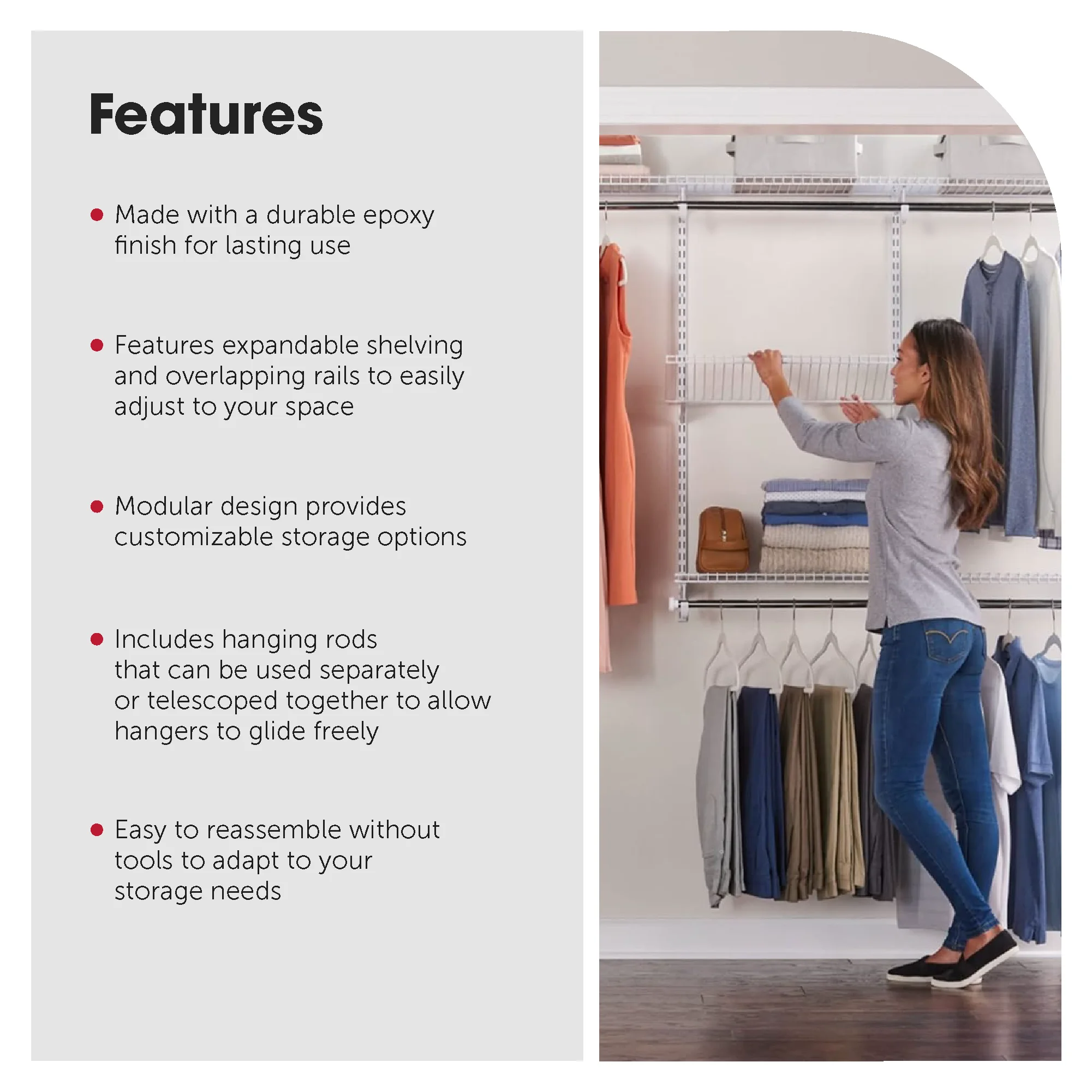 Rubbermaid Configurations White Closet Kit - FG3G5902WHT - Radiant Selections