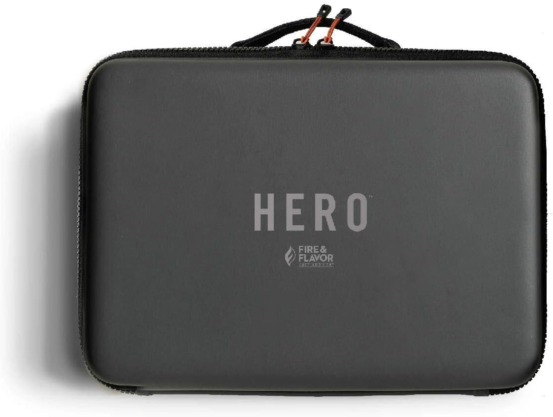 Fire & Flavor Hero System Ultra-Portable Easy Instant Light Charcoal Grilling for Tailgating, Beach RV, Park, Patio