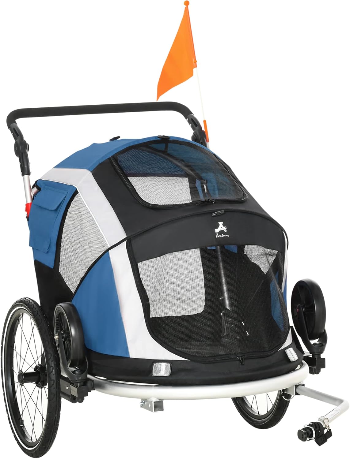 Aosom 2-in-1 Pet Bike Trailer, Dog Stroller, Small Pet Bicycle Cart Carrier with Safety Leash, and Easy Fold Design