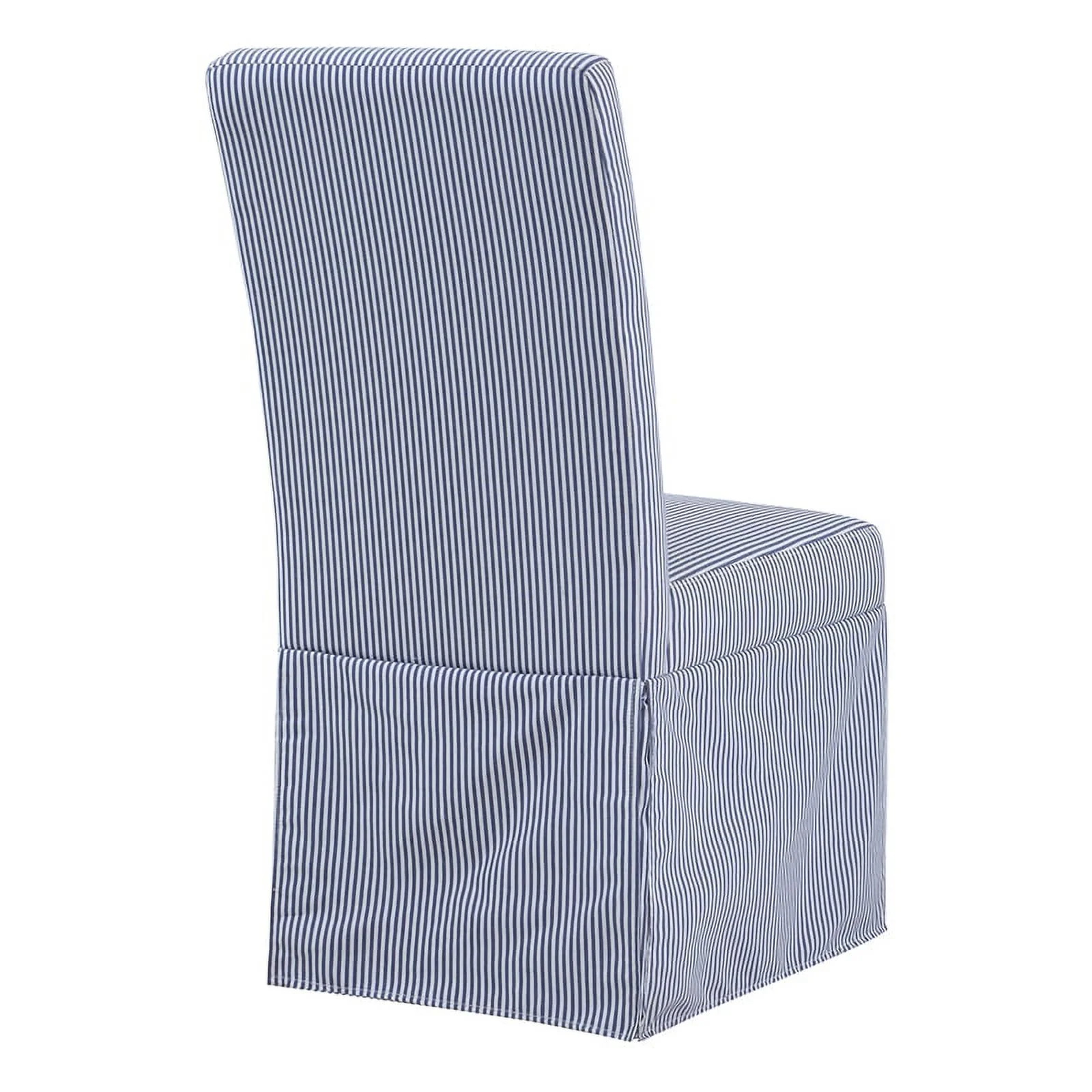 Adalynn Slipcover Dining Chair 2 Pack in Navy Stripe Fabric