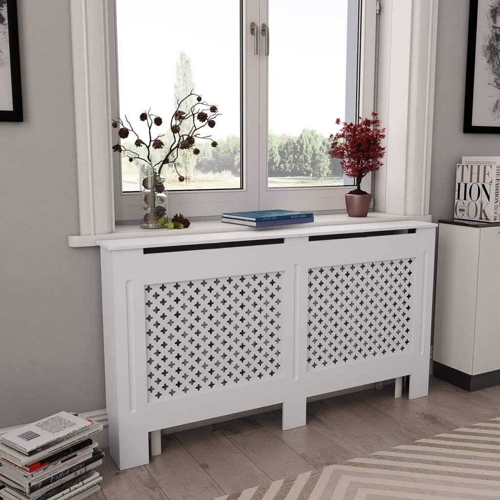 vidaXL Radiator Cover White 59.8x22x7.5x22x32.1x22 MDF