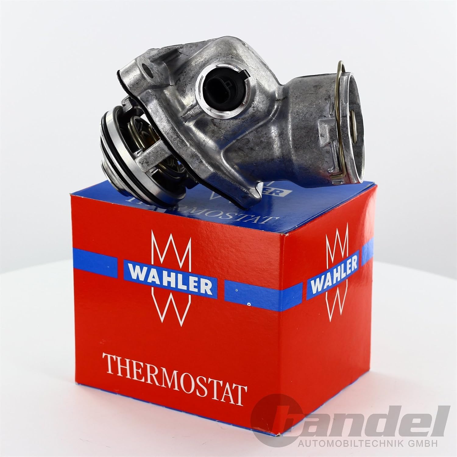 Mercedes-Benz Engine Thermostat + Housing + Sensor + Seal Wahler OEM 483 4100D Pack of 2