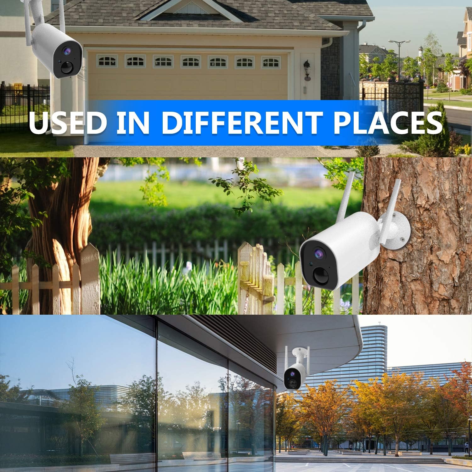 Wireless Outdoor Security Camera WiFi, WinDrogon Rechargeable Battery-Powered Home Security Camera, 15000 Ultra Large Capacity