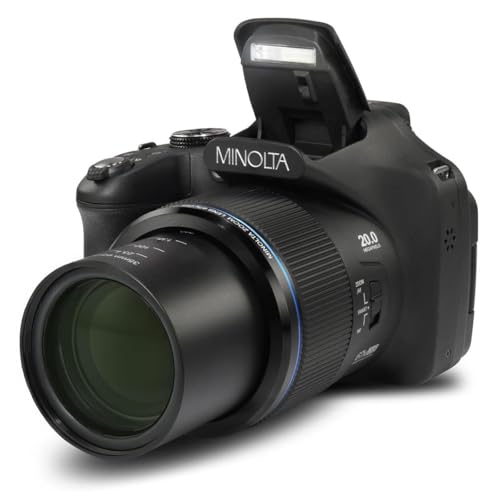 Minolta Pro Shot 20MP Digital Camera – 67x Optical Zoom, Full 1080p HD Video, Optical Image Stabilization, Wi-Fi, 3-inch Articulating LCD Screen