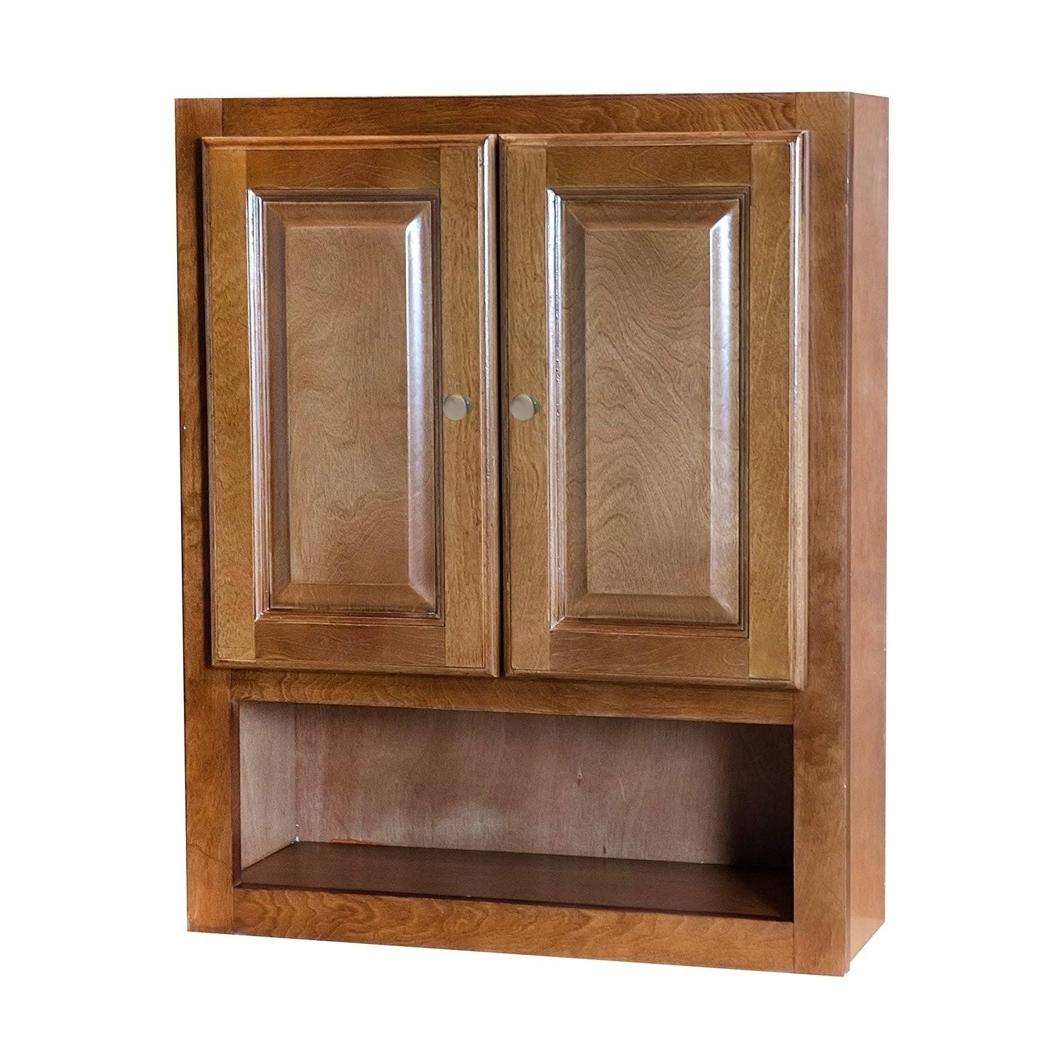 Cognac Bathroom Wall Cabinet, Brown
